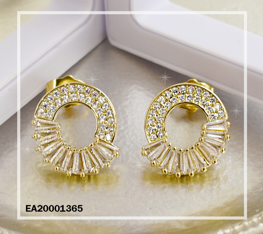 ARETES CÍRCULO ANCHO ZIRCONIAS/CRISTALES