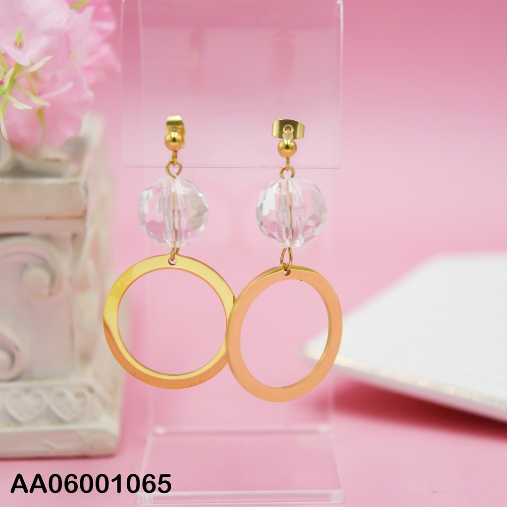 ARETES CÍRCULO COLGANTE DE CRISTAL