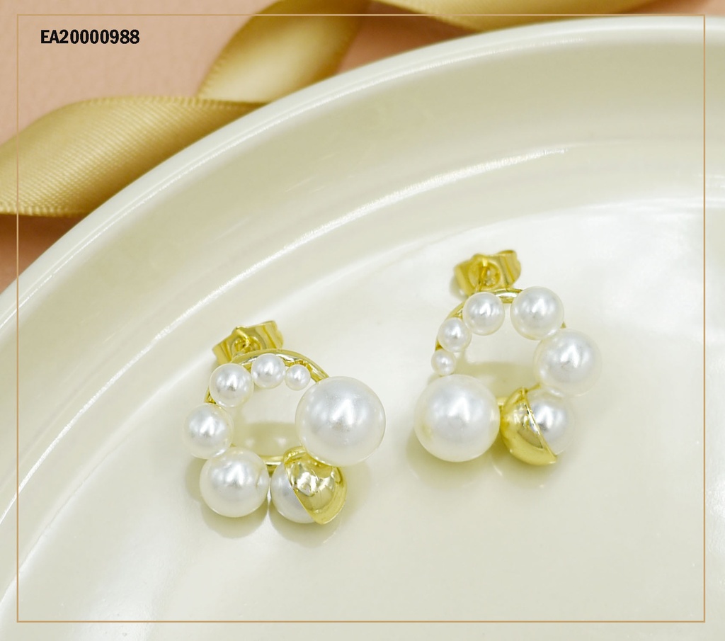 ARETES CÍRCULO DE PERLAS VARIOS TAMAÑOS
