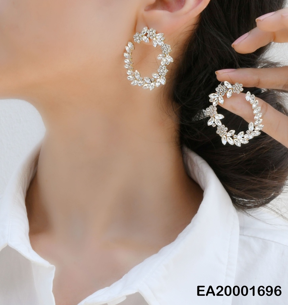ARETES CÍRCULOS HOJITAS/FLORES ZIRCONIAS