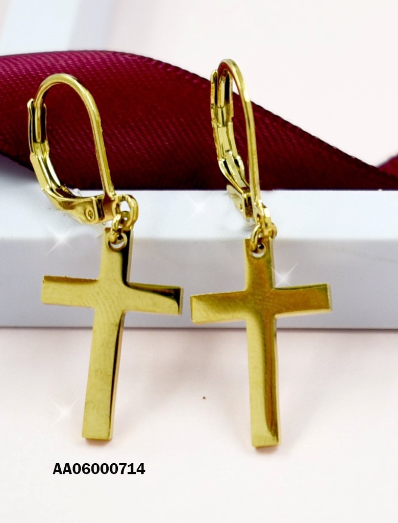 ARETES DE COLGAR CRUZ LISA DEFINIDA