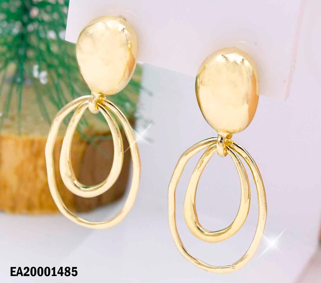 ARETES DE COLGAR ÓVALO/DOBLE CROQUI OVALADO
