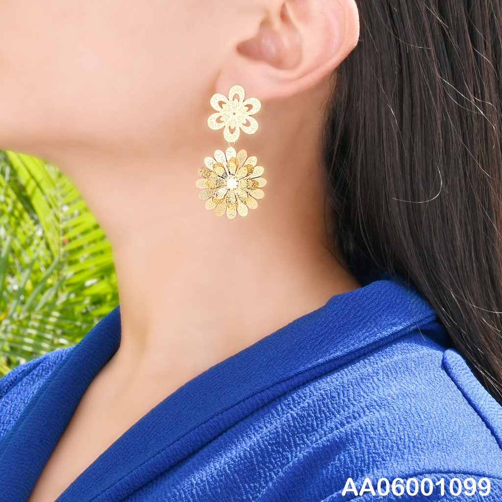 ARETES DOBLE FLOR VERTICAL CROQUI/FLOR C BASE