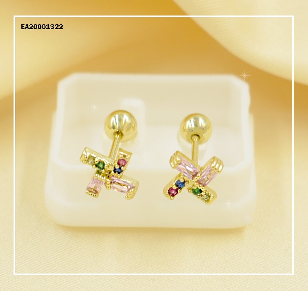 ARETES DOS"L"INVERTIDAS C/TAPÓN PROTECTOR