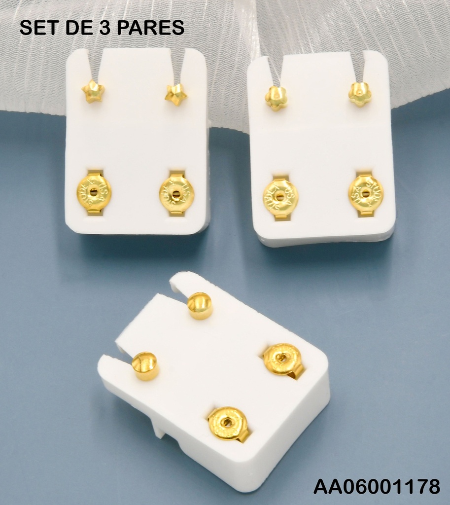 ARETES ESTERILIZADOS ZIRCONIAS RD COL.SURTIDOS R6212