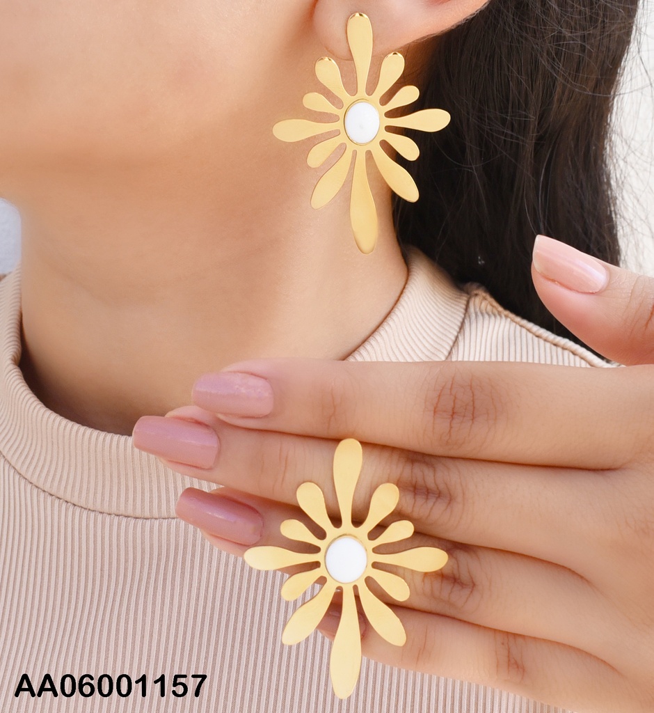 ARETES FLOR NORDID CENTRO BLANCO
