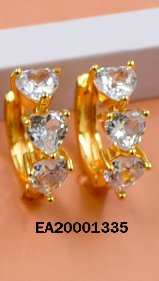 ARETES HUGGIES 3 ♥ ZIRCONIAS VERTICALES
