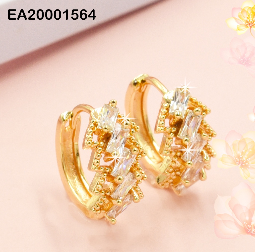 ARETES HUGGIES 5 RECTÁNGULOS ZIRC.DIAGONAL