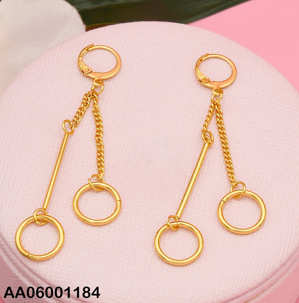 ARETES HUGGIES LARGOS BARRITA/CÍRCULO COLGANTE