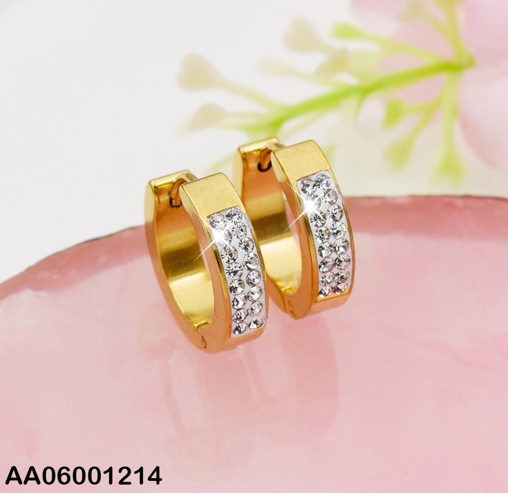 PAQ.3 ARETES HUGGIES MEDIANOS 2 LÍNEAS DE ZIRCONIAS W1752
