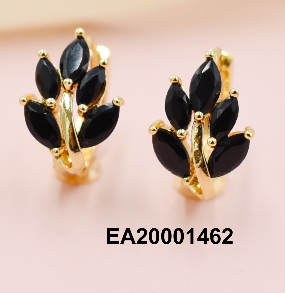 ARETES HUGGIES RAMITA PETÁLOS ZIC.NEGRAS