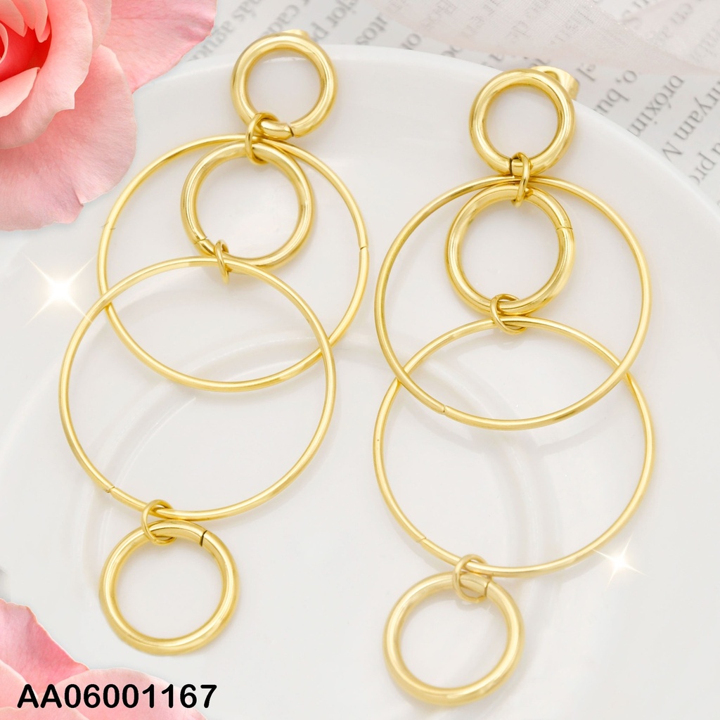 ARETES LARGOS COLGAR CÍRCULOS ENTRELAZADOS