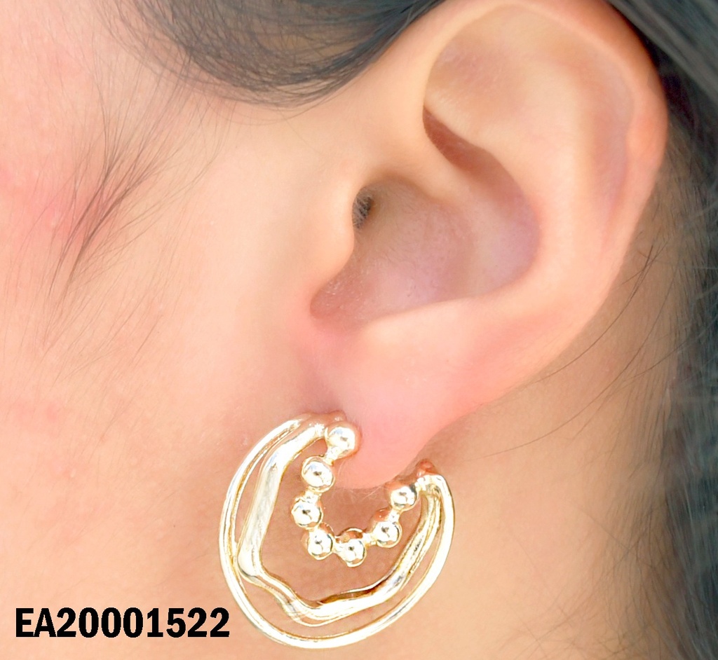 ARETES MEDI ARGOLLAS TRIPLE LISA/QUEBRADA/PELOTITAS