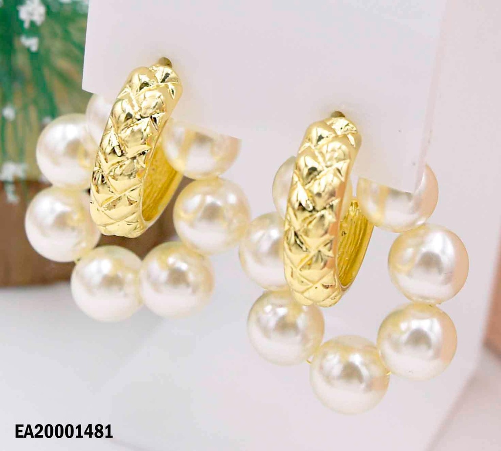 ARETES MEDIA ARGOLLA ANCHA C/CÍRCULO PERLAS