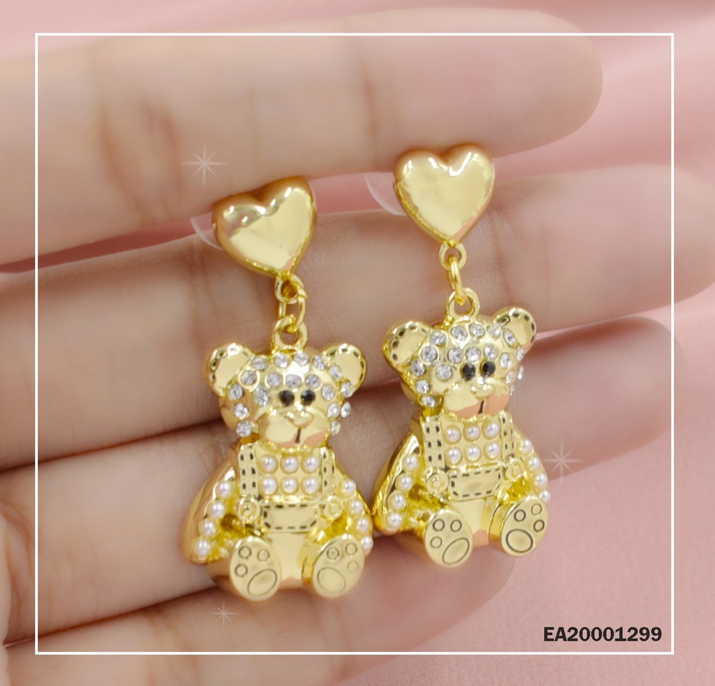 ARETES OSITO DE ZIRCONIAS SENTADO DE OVEROL