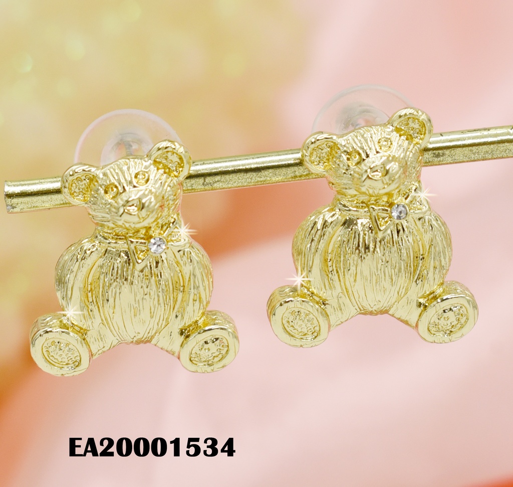 ARETES OSOS DORADOS CORRUGADOS SENTADOS