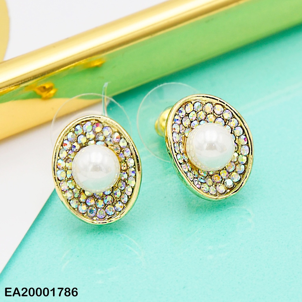 ARETES PERLA CON BASE ONDULADA,BORDE ZIRCONIAS