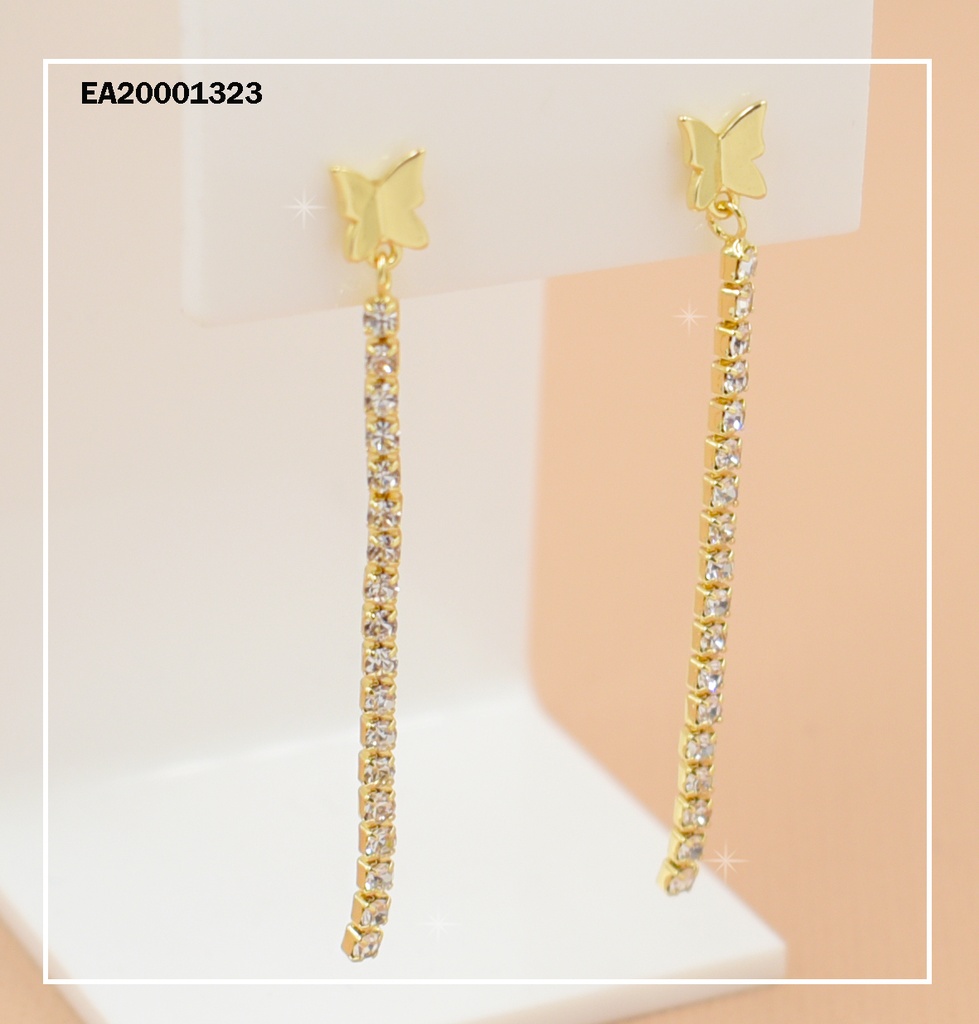 ARETES PLACA MARIPOSA COLGANTE LÍNEA DE ZIRCONIAS