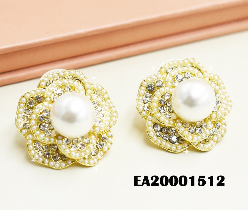 ARETES ROSA ZIRCONIAS CENTRO PERLA