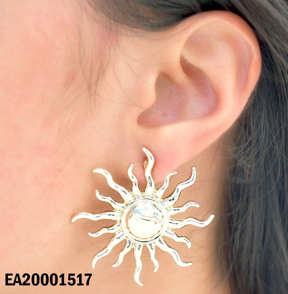 ARETES SOL GRANDE DORADO LISO