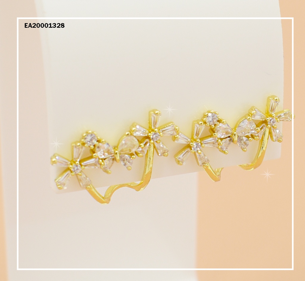 ARETES VERTICALES FLORES CRISTALES DOBLES