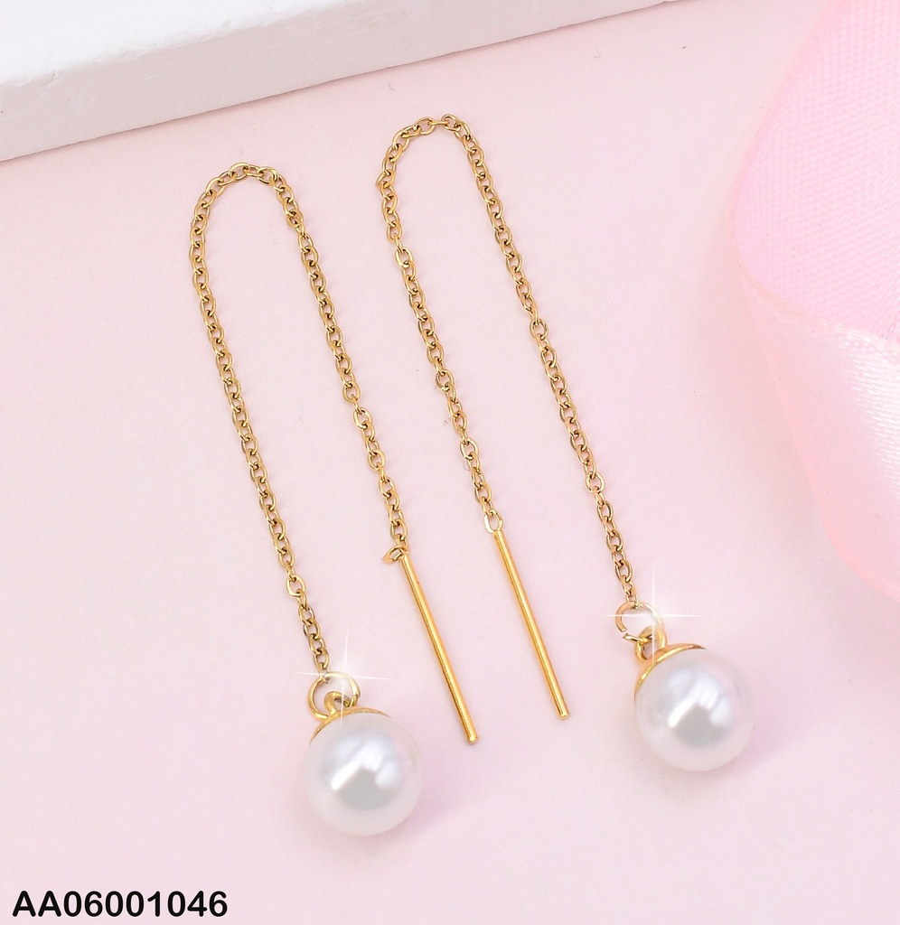 ARETES VIOLADORAS C/PERLA COLGANTE S4052