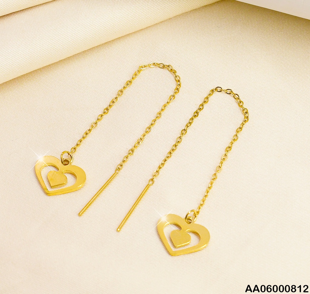 ARETES VIOLADORAS COLGANTE CROQUI CORAZÓN