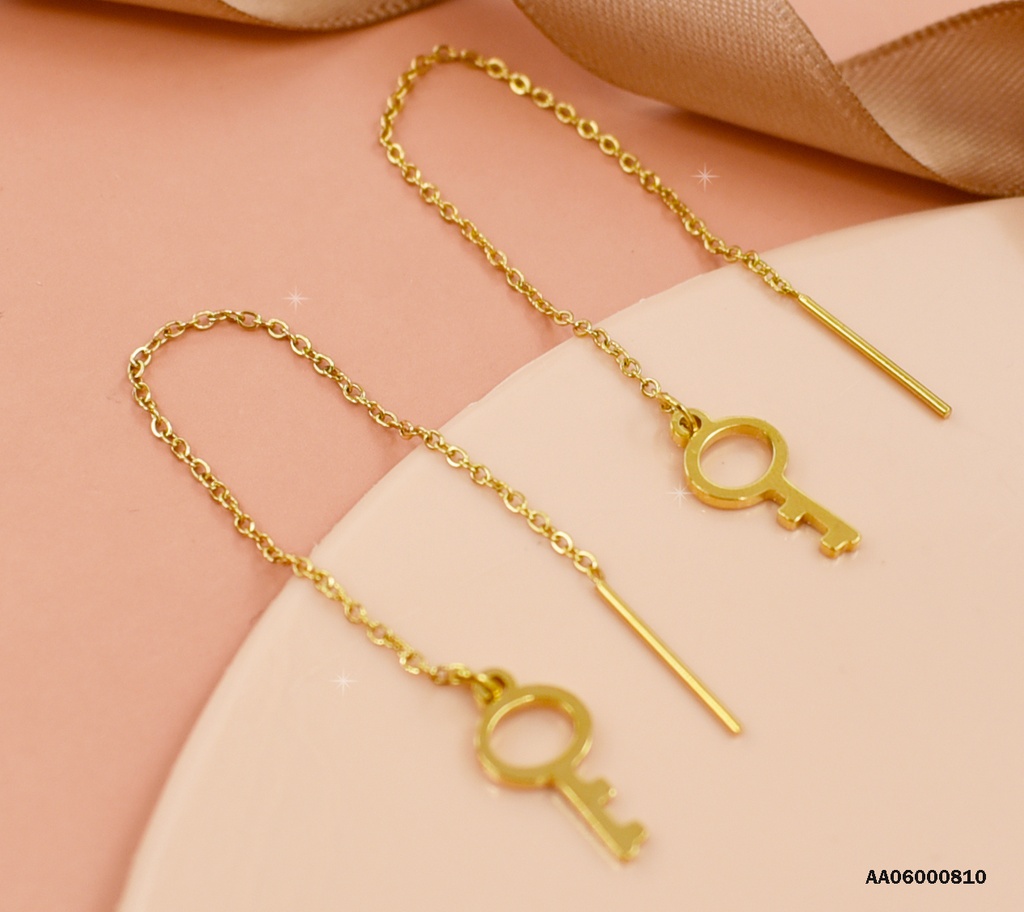 ARETES VIOLADORAS COLGANTE LLAVE