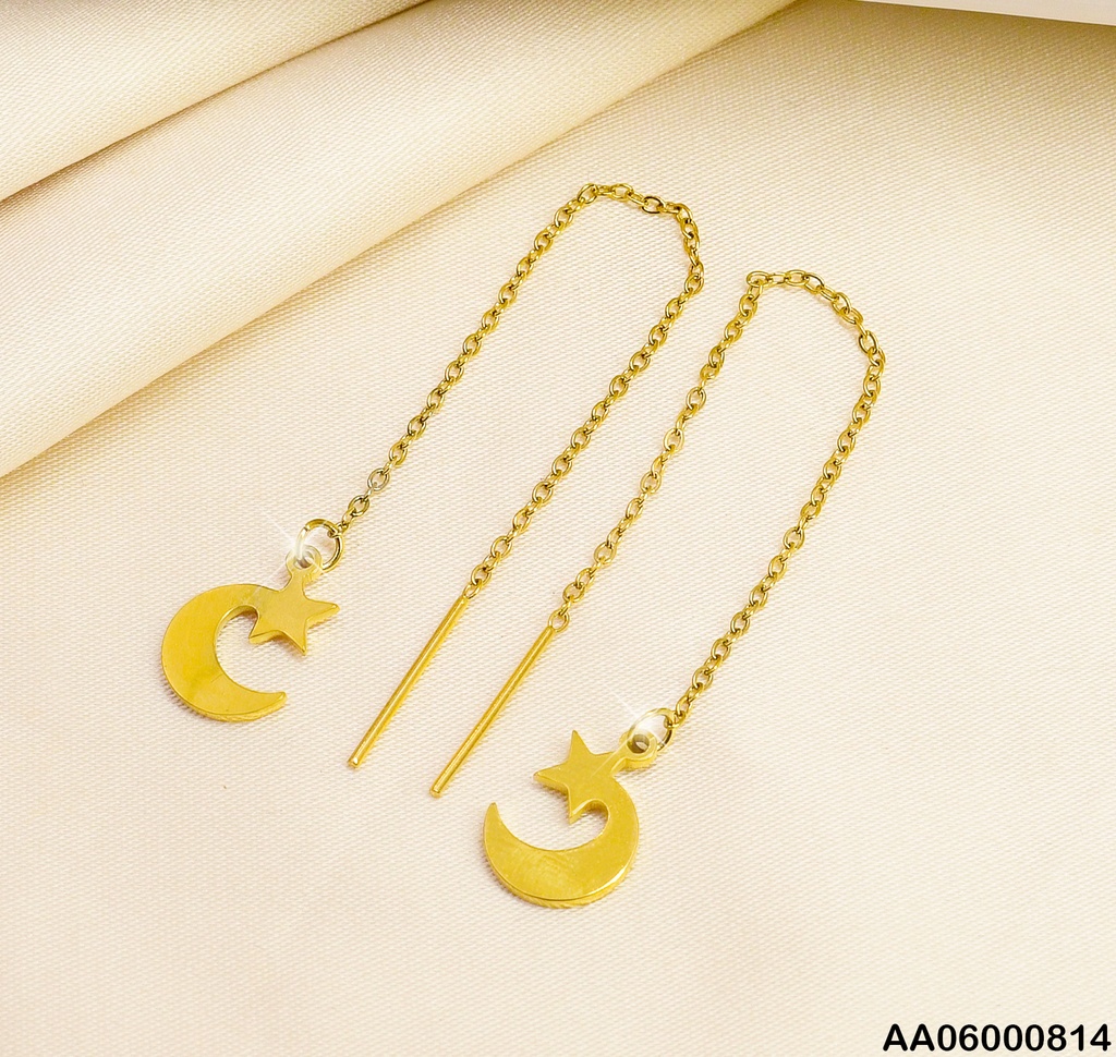 ARETES VIOLADORAS COLGANTE MEDIA LUNA C/ESTRELLA SUP.