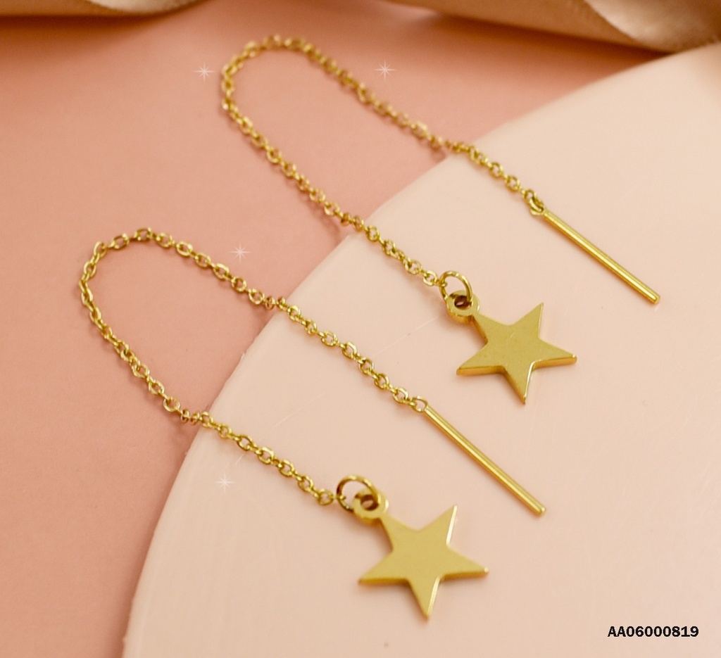 ARETES VIOLADORAS COLGANTE PLACA ESTRELLA
