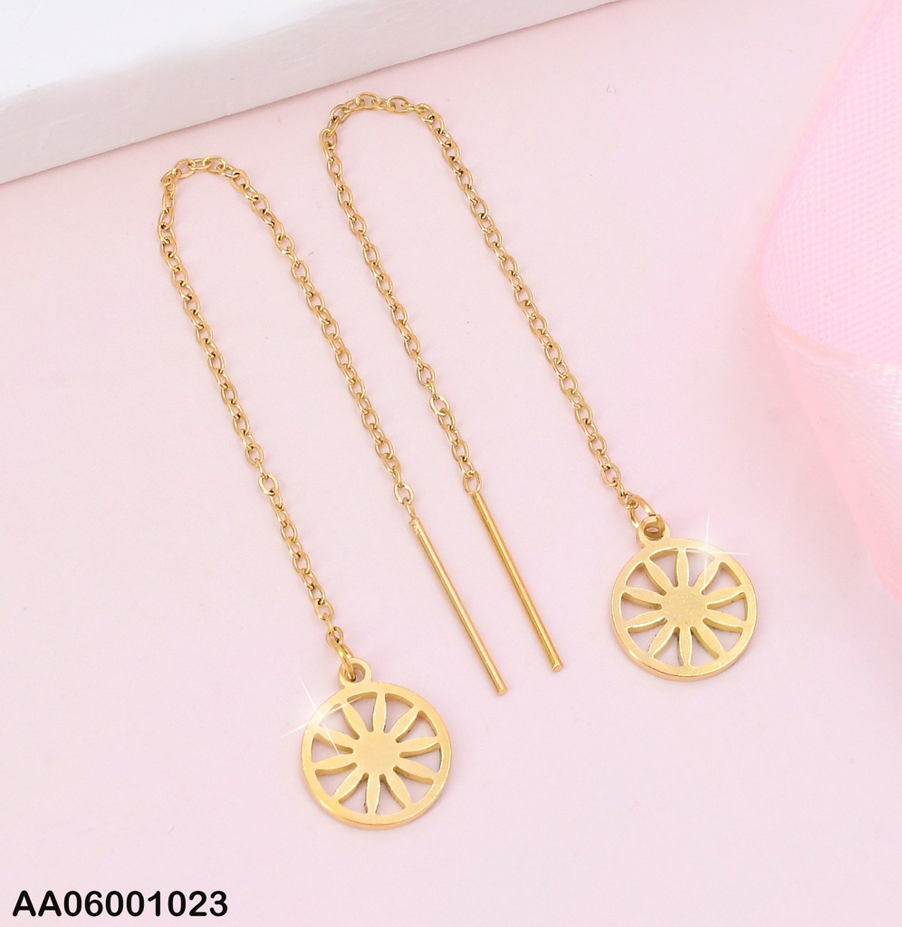 ARETES VIOLADORAS COLGANTE RUEDITA DE CARRETA