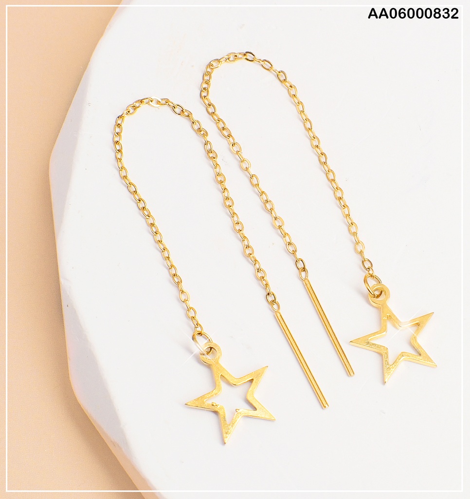 ARETES VIOLADORAS DE CROQUIS ESTRELLAS
