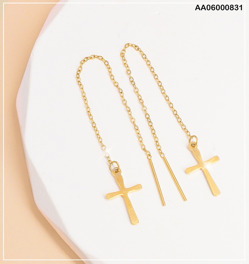 ARETES VIOLADORAS DE CRUZ LISA