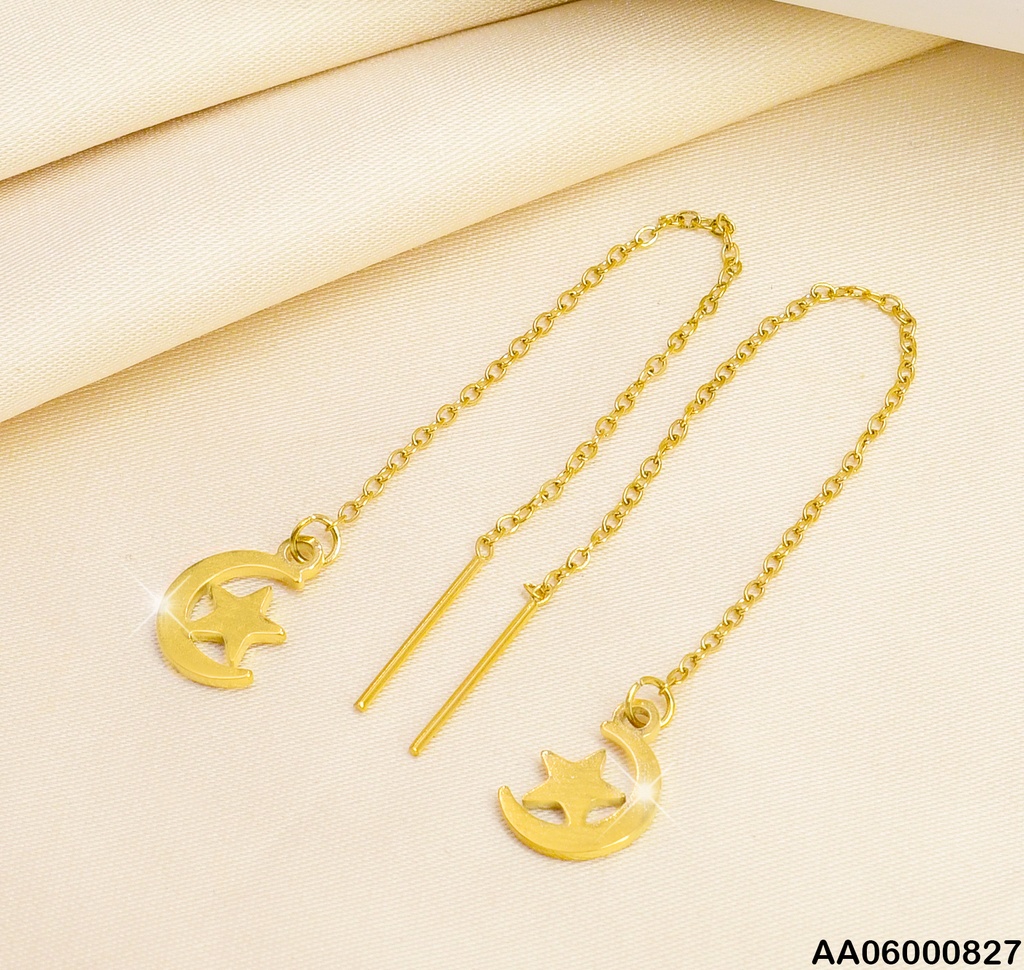 ARETES VIOLADORAS DE MEDIA LUNA C/ESTRELLA