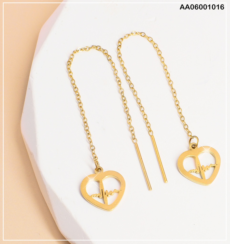 ARETES VIOLADORAS PULSO CORAZÓN EN CROQUI🤍