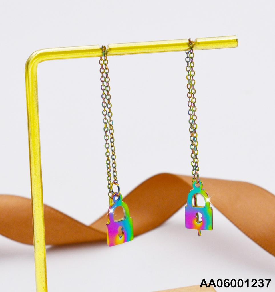 ARETES VIOLADORAS TORNASOL CANDADO
