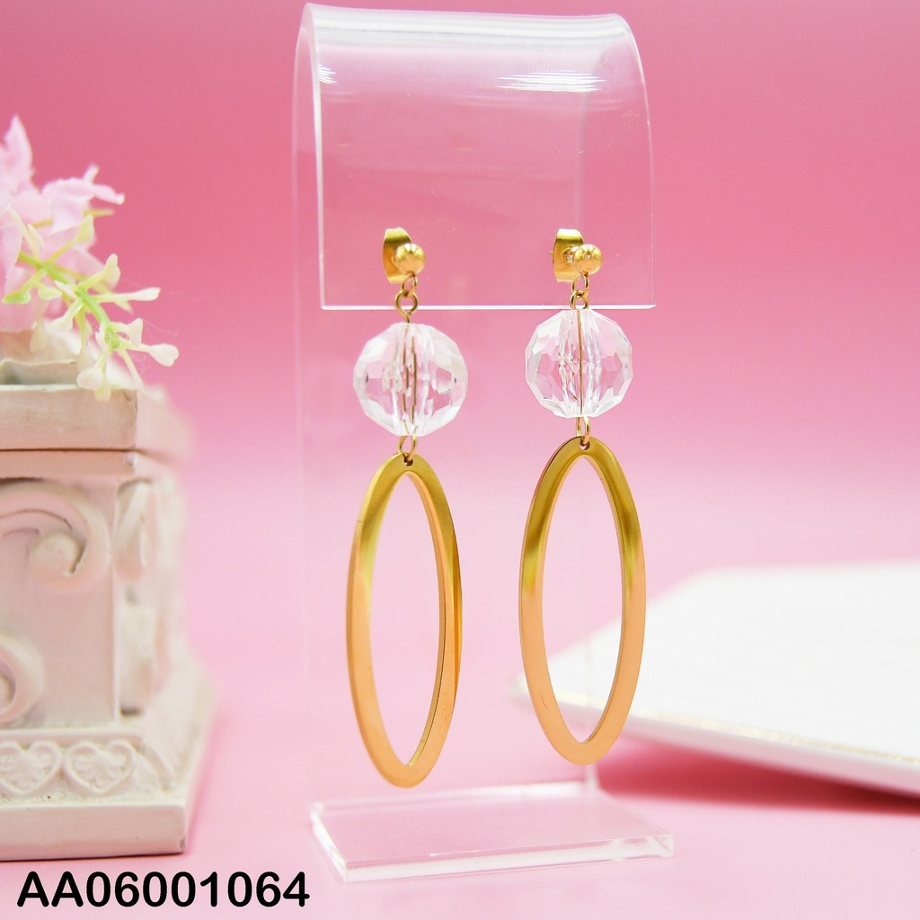 ARETES ÓVALO COLGANTE DE CRISTAL