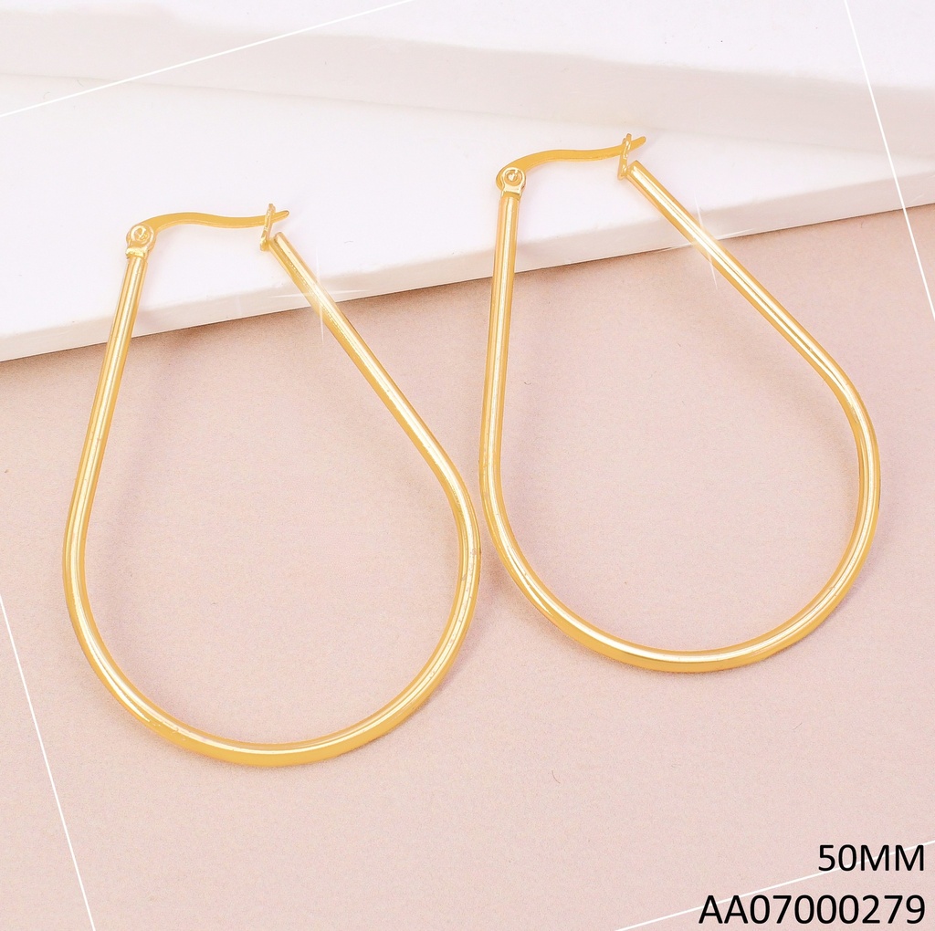 ARGOLLA DORADA FORMA PERA 50MM R431 S955-220