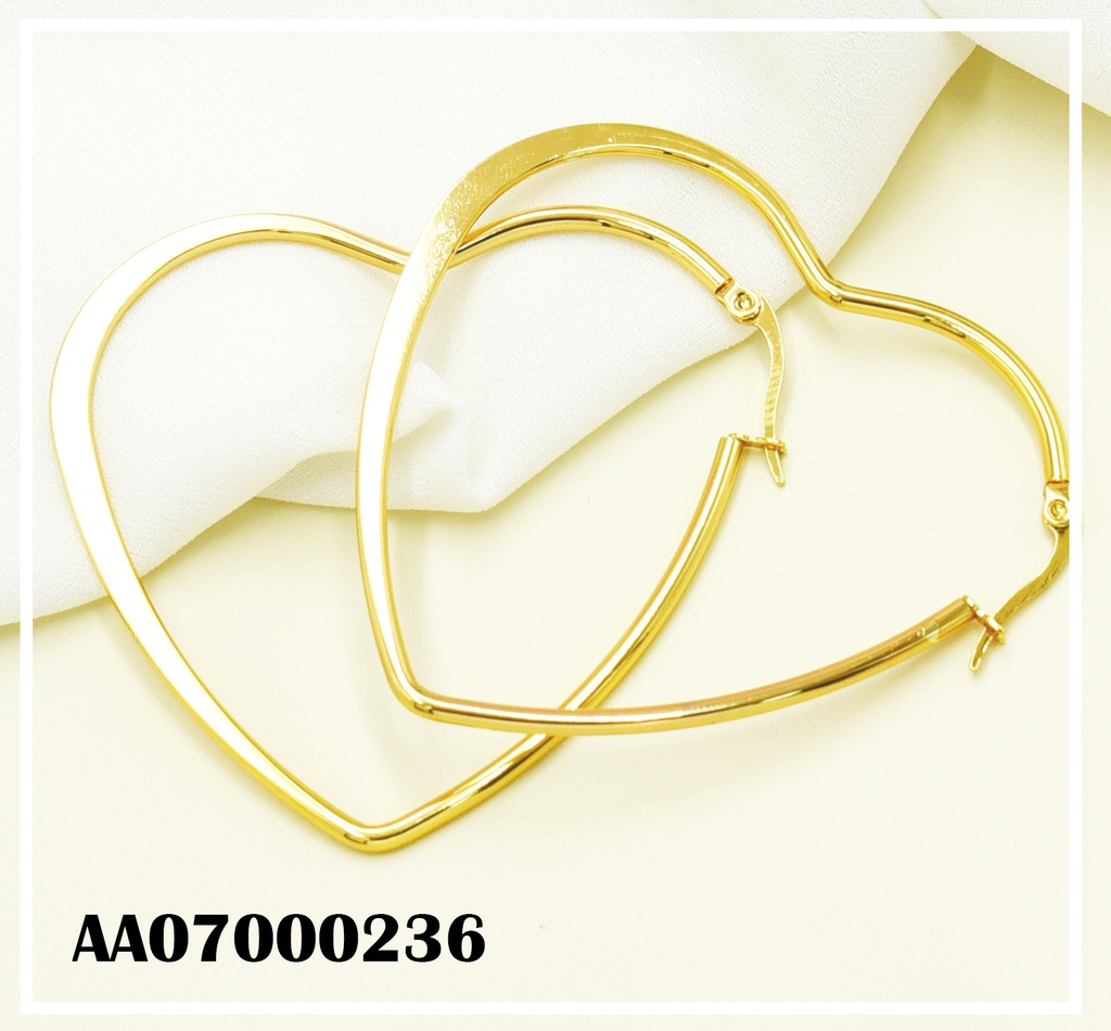 ARGOLLAS APLANADA CORAZÓN DORADO 50MM