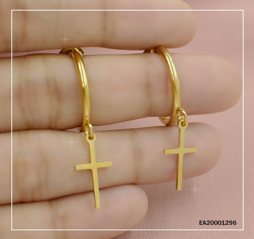 ARGOLLAS CON CRUZ COLGANTE