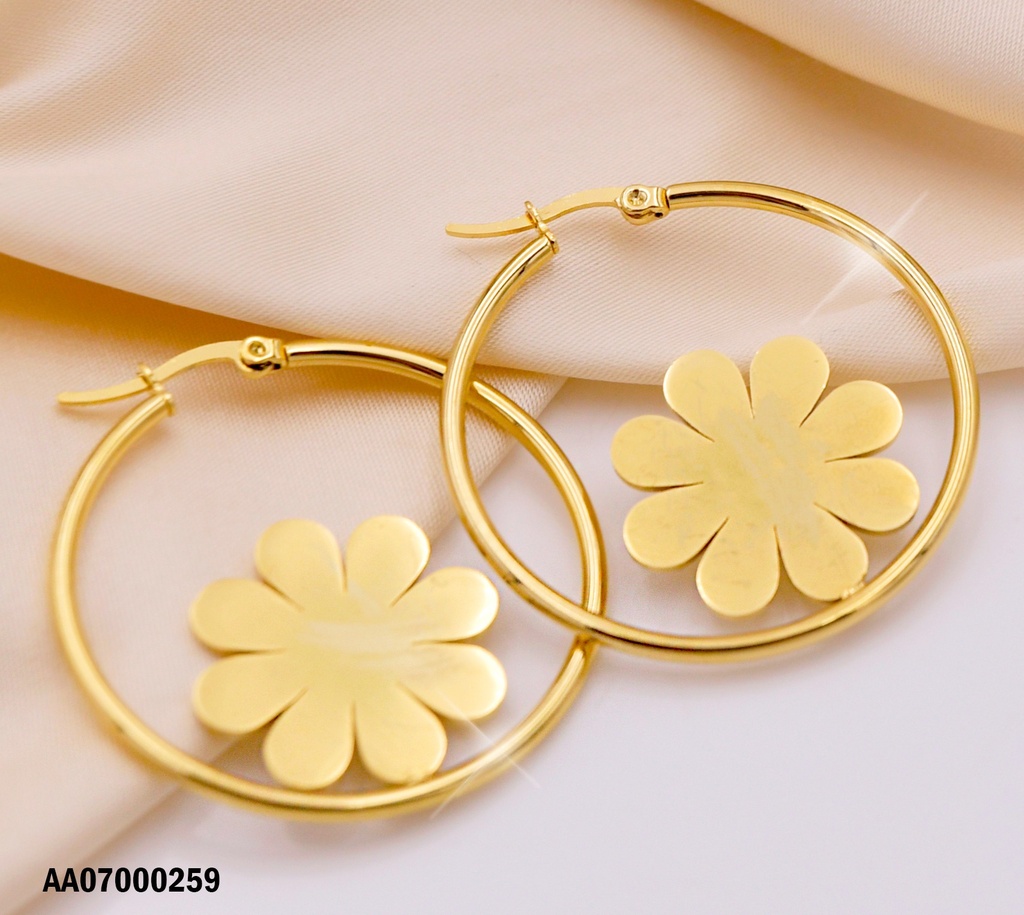 ARGOLLAS CON PLACA FLOR A LO INTERNO
