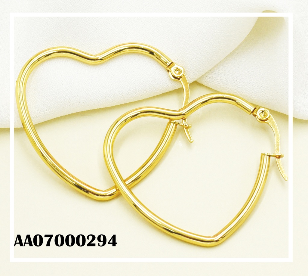 ARGOLLAS DORADAS CORAZÓN 30MM