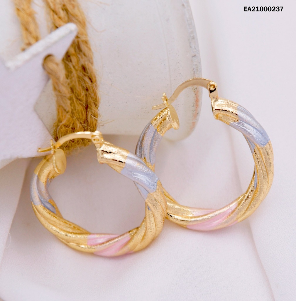 ARGOLLAS ENTRELAZADAS ÁSPERA TRICOLOR 3.5CM