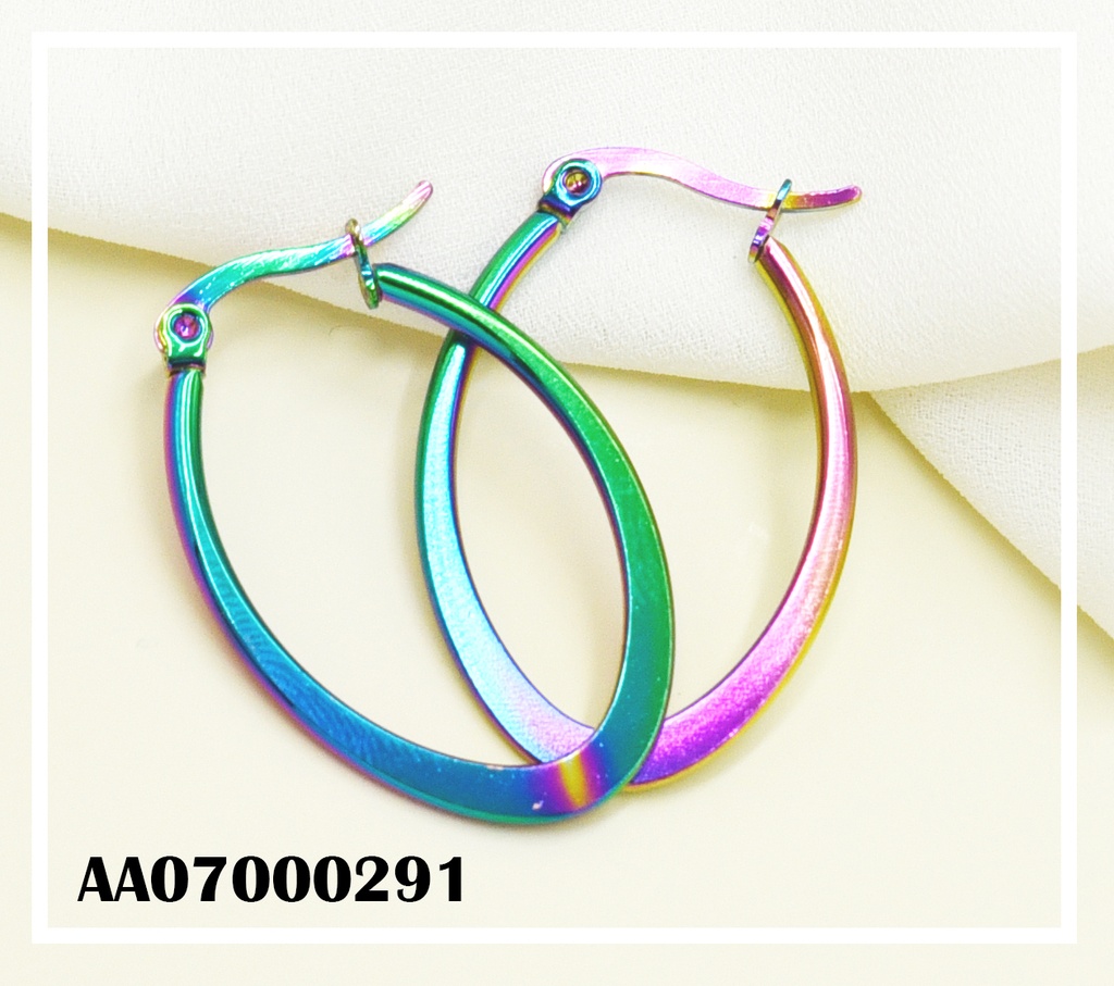 ARGOLLAS PLANAS OVALADAS TORNASOL 30MM
