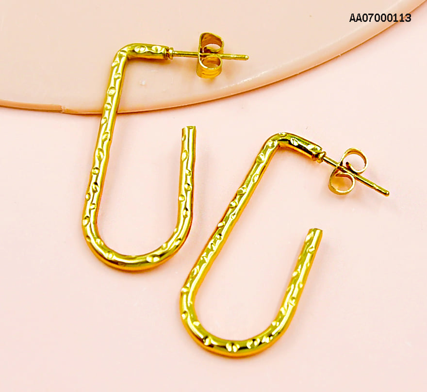 ARGOLLITAS DORADAS FORMA DE CLIP GRABADOS 30 CM