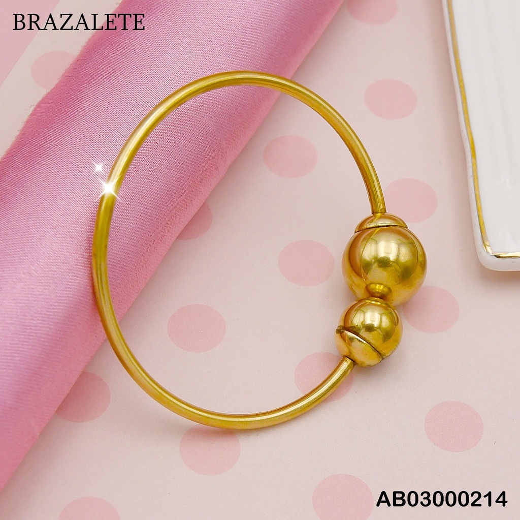 BRAZALETE 2 ESFERAS DORADAS