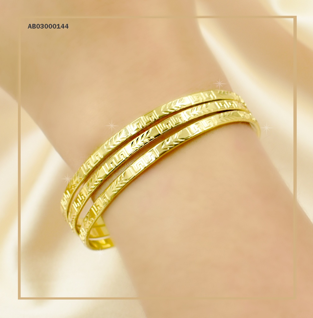 BRAZALETE 3 LÍNEAS HORIZONTALES GRABADOS MAYA