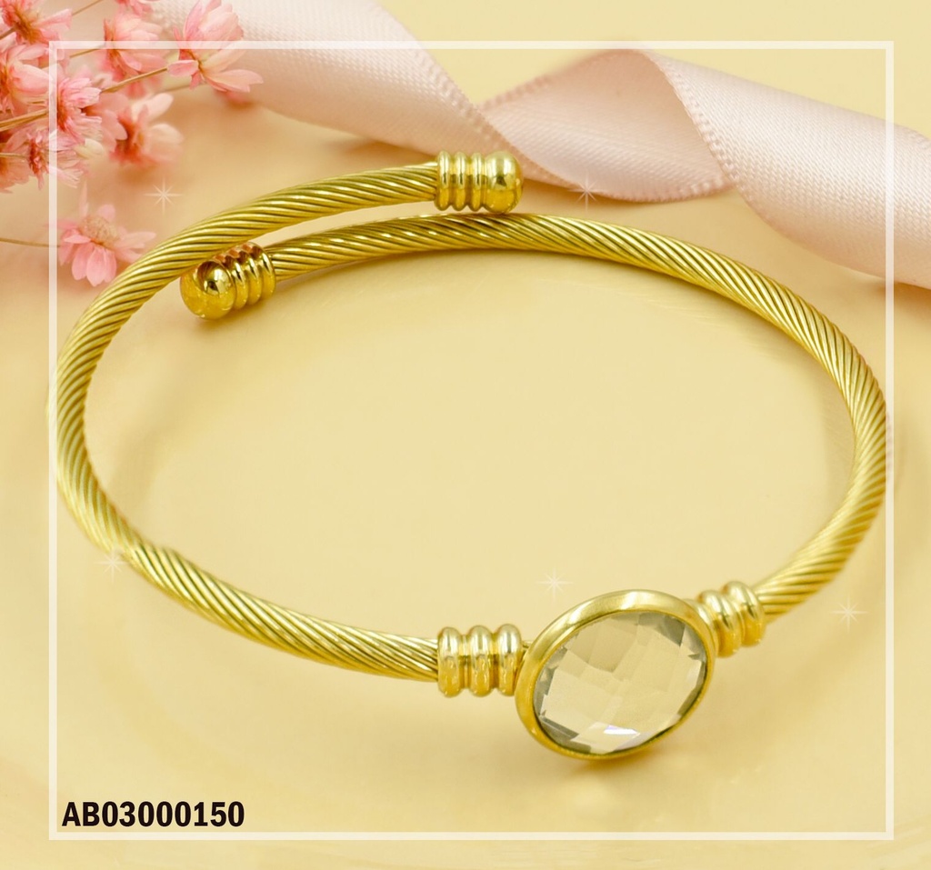 BRAZALETE AJUSTABLE CRISTAL REDONDO AL CENTRO