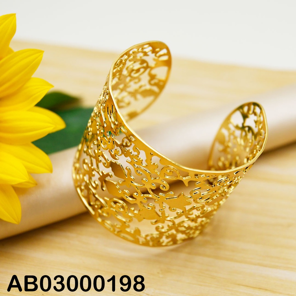 BRAZALETE ANCHO AJUSTABLE CALADO ENRAMADAS