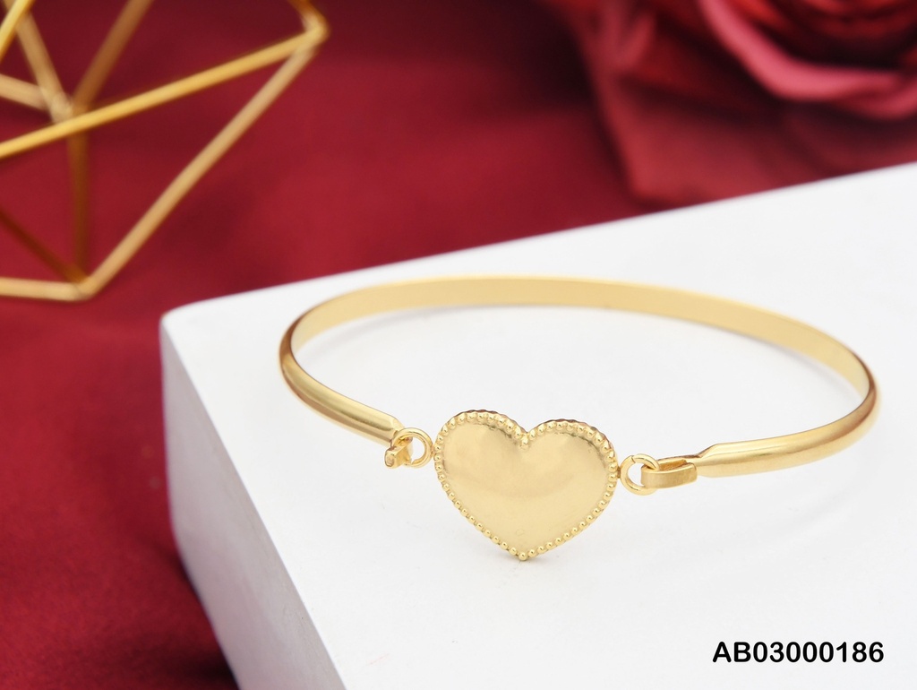 BRAZALETE CERRADO FINO CORAZÓN BORDES PUNTEADOS